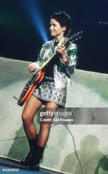 Dolores O'Riordan of The Cranberries performs on stage, Vorst Nationaal, Brussels, Belgium, .