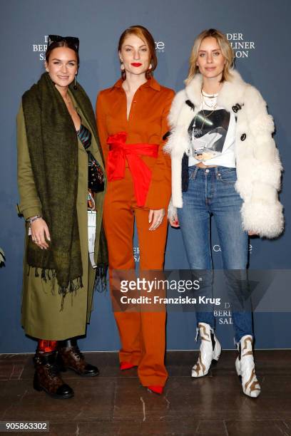 Lisa Banholzer and Tanja Trutschnig attend the Group Presentation during 'Der Berliner Salon' AW 18/19 at Kronprinzenpalais on January 16, 2018 in...