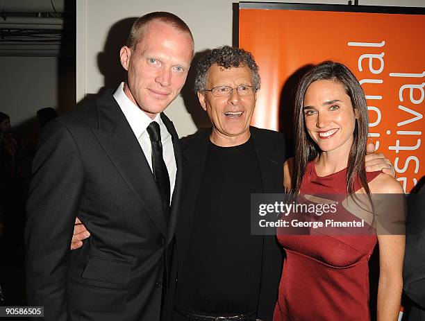 Actor Paul Bettany, director Jon Ameil and actress Jennifer Connolly attend the "Creation" premiere at the Roy Thomson Hall during the 2009 Toronto...