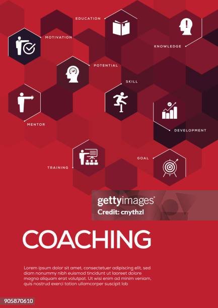 coaching. brochure template layout, cover design - role model stock illustrations