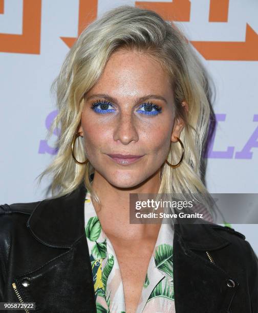 Poppy Delevingne arrives at the Stella McCartney's Autumn 2018 Collection Launch on January 16, 2018 in Los Angeles, California.