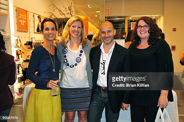 Karen Scheck, president of Lela Rose; designer Lela Rose; Eran Cohen, CMO of Payless Shoes; and Charlotte Tritch, marketing manager of Payless Shoes...