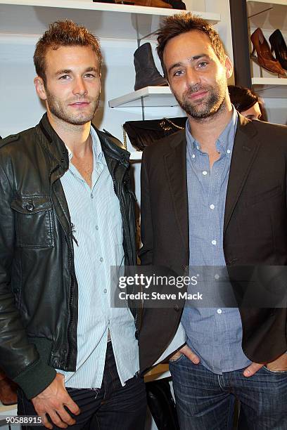 Model Brad Kroenig with Ford Models and Aldo Creative Director Douglas Bensadoun attends the celebration for Fashion's Night Out at ALDO on September...