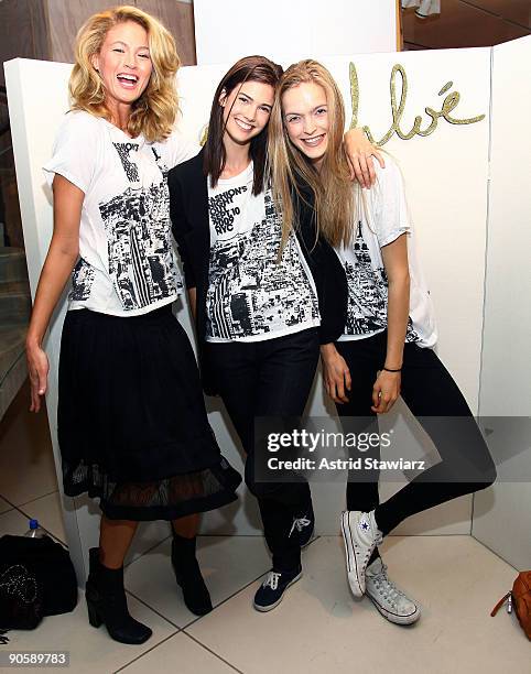 Michelle Buswell, Kendra Spears and Mirte attend the Chloe celebration of Fashion's Night Out at Chloe Boutique on September 10, 2009 in New York...