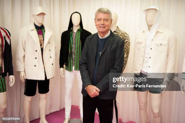 Designer Lucien Pellat-Finetposes during the Lucien Pellat-Finet : Presentation - Menswear Fall/Winter 2018-2019 show as part of Paris Fashion Week...