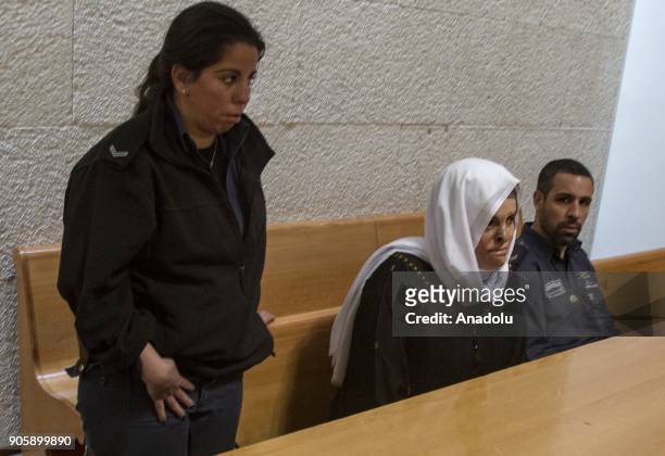 Year-old Isra Jaabis attends a hearing at the court of appeal in Jerusalem on January 11, 2018. Palestinian mother Jaabis is accused by Israeli court...