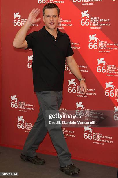 Actor Matt Damon attends "The Informant!" Photocall at the Palazzo del Cinema during the 66th Venice Film Festival on September 7, 2009 in Venice,...