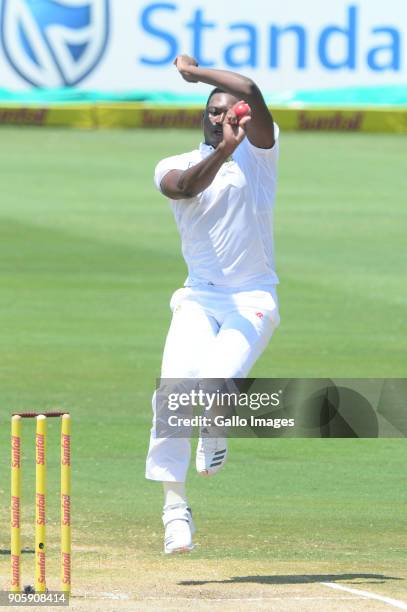 Lungi Ngidi of the Proteas during day 5 of the 2nd Sunfoil Test match between South Africa and India at SuperSport Park on January 17, 2018 in...