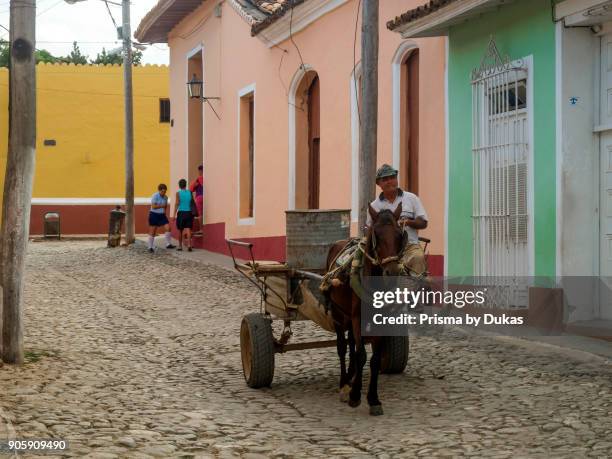 Trinidad, Cuba horse cart in Calle Piro Guinart Boca.