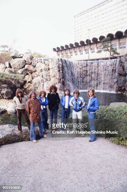 Electric Light Orchestra taken at Akasaka Prince Hotel, February 1978, Tokyo, Japan. Jeffr Lynne, Bev Bevan, Richard Tandy, Mik Kaminsk,...