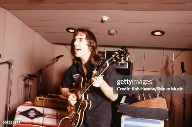 Larry Carlton rehearses in a studio, October Tokyo, Japan.