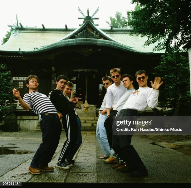 Madness taken at Akasaka Hie Shrine, May 1982, Tokyo, Japan. Suggs, Lee Thompson, Chris Foreman, Chas Smash, Mark Bedford, Mike Barson, David...