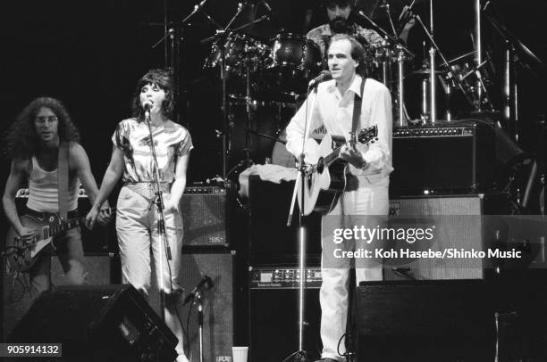 The California Live tour at Yokohama Stadium, September 11 Kanagawa, Japan. James Taylor, Linda Ronstadt, Waddy Wachter.