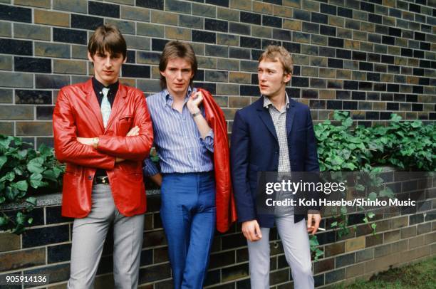 The Jam taken on the street in Tokyo, July 1980, Tokyo, Japan. Paul Weller, Bruce Foxton, Rick Buckler.