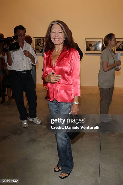 Bedy Moratti attends the "Background Story" opening exhibition held at the Cardi Black Box and hosted by Barbara Berlusconi, Nicolo Cardi and Martina...