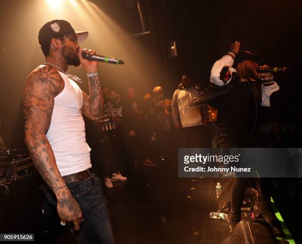 Dave East and Tory Lanez perform at Irving Plaza on January 16, 2018 in New York City.