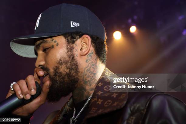 Dave East performs at Irving Plaza on January 16, 2018 in New York City.