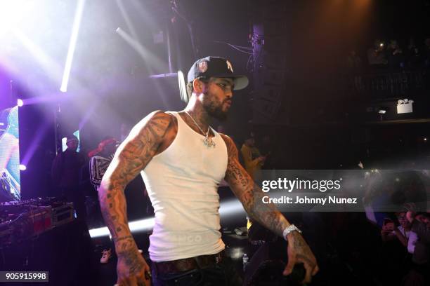 Dave East performs at Irving Plaza on January 16, 2018 in New York City.