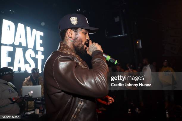 Dave East performs at Irving Plaza on January 16, 2018 in New York City.