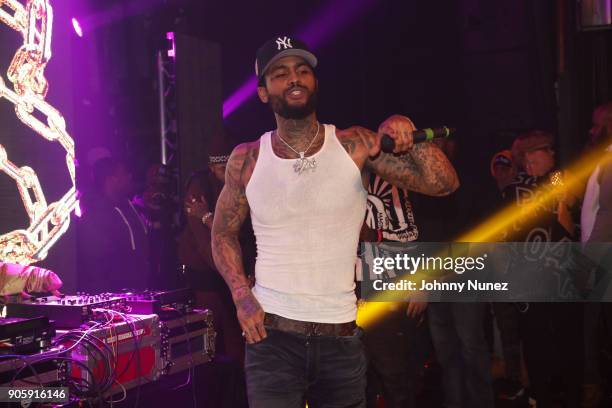 Dave East performs at Irving Plaza on January 16, 2018 in New York City.