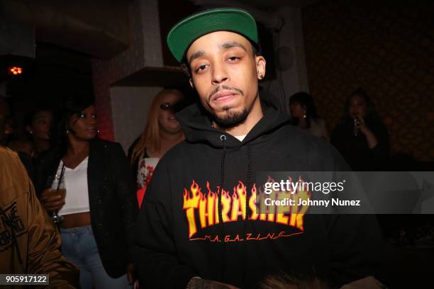 Cory Gunz attends Peter Gunz Celebrity Birthday Celebration at Hayatynyc on January 16, 2018 in New York City.