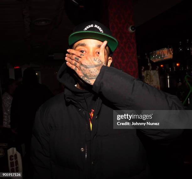 Cory Gunz attends Peter Gunz Celebrity Birthday Celebration at Hayatynyc on January 16, 2018 in New York City.