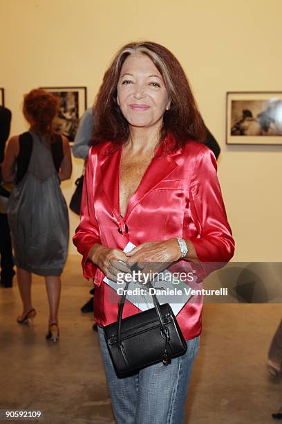 Bedy Moratti attends the "Background Story" opening exhibition held at the Cardi Black Box and hosted by Barbara Berlusconi, Nicolo Cardi and Martina...