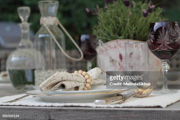 set table - napkin ring stock pictures, royalty-free photos & images