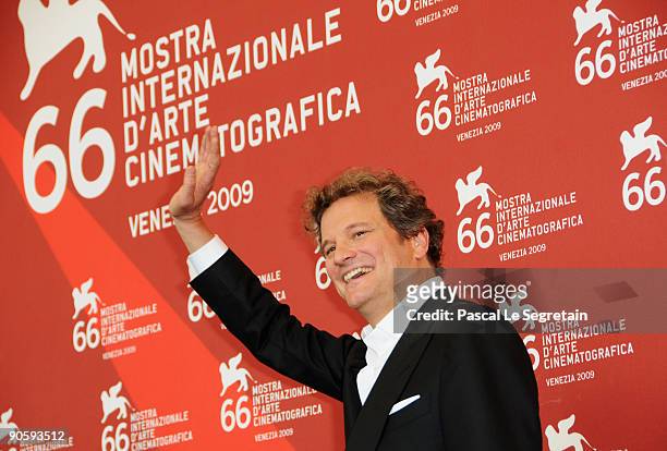 Actor Colin Firth attends the "A Single Man" photocall at the Palazzo del Casino during the 66th Venice Film Festival on September 11, 2009 in...
