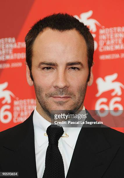 Director Tom Ford attends the "A Single Man" photocall at the Palazzo del Casino during the 66th Venice Film Festival on September 11, 2009 in...