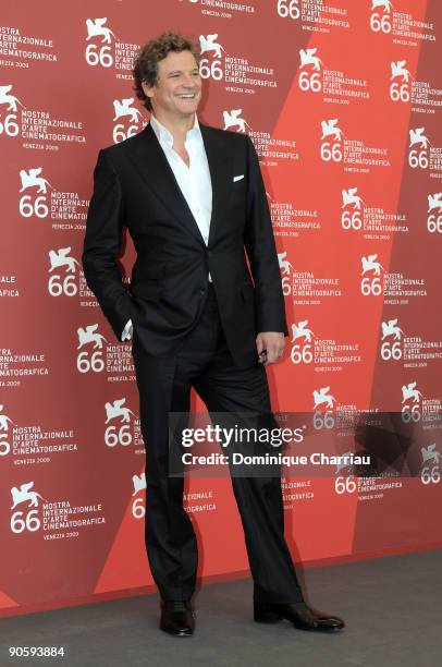 Actor Colin Firth attends the "A Single Man" photocall at the Palazzo del Casino during the 66th Venice Film Festival on September 11, 2009 in...