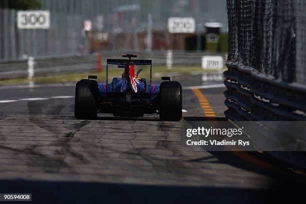 Mark Webber of Australia and Red Bull Racing drives during practice for the Italian Formula One Grand Prix at the Autodromo Nazionale di Monza on...