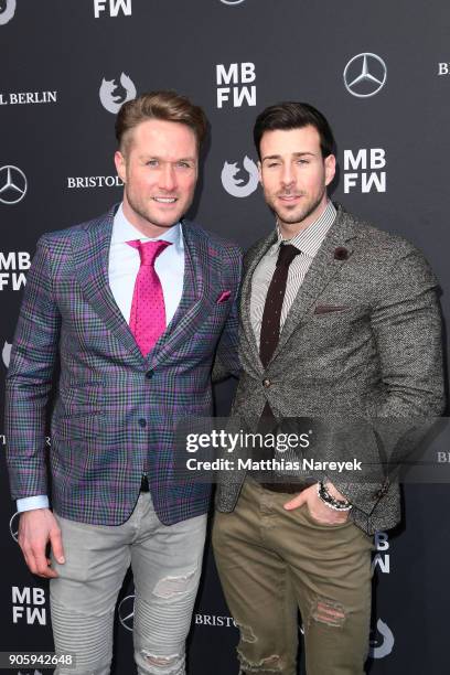 Nico Schwanz and Leonard Freier attend the Irene Luft show during the MBFW Berlin January 2018 at ewerk on January 17, 2018 in Berlin, Germany.