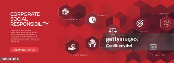 corporate social responsibility banner design - perfect timing stock illustrations
