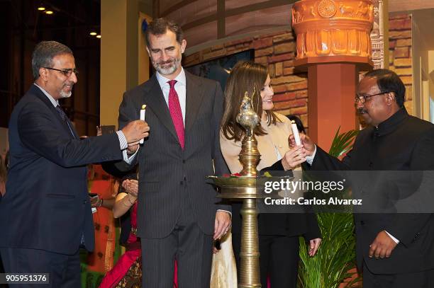 King Felipe VI of Spain and Queen Letizia of Spain inaugurate FITUR International Tourism Fair 2018 at Ifema on January 17, 2018 in Madrid, Spain.