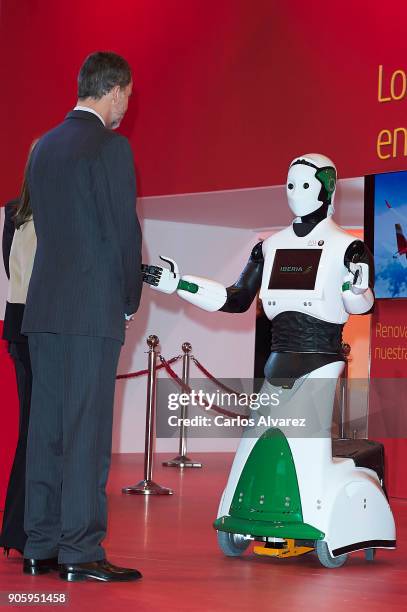 King Felipe VI of Spain and Queen Letizia of Spain inaugurate FITUR International Tourism Fair 2018 at Ifema on January 17, 2018 in Madrid, Spain.