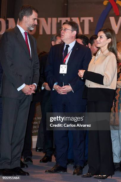 King Felipe VI of Spain and Queen Letizia of Spain inaugurate FITUR International Tourism Fair 2018 at Ifema on January 17, 2018 in Madrid, Spain.