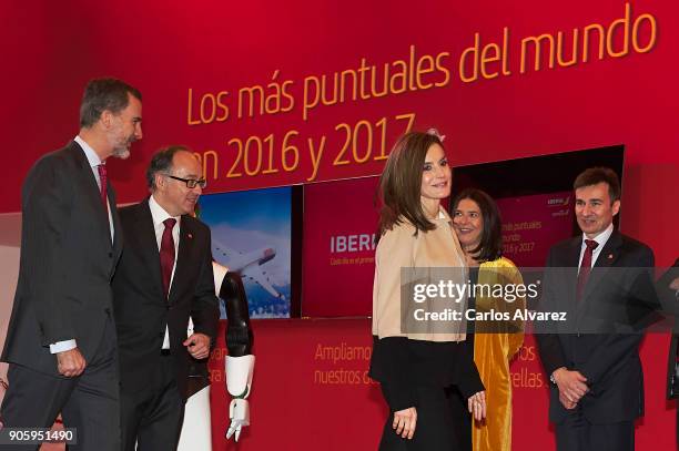 King Felipe VI of Spain and Queen Letizia of Spain inaugurate FITUR International Tourism Fair 2018 at Ifema on January 17, 2018 in Madrid, Spain.