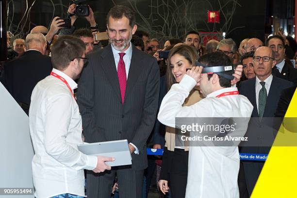 King Felipe VI of Spain and Queen Letizia of Spain inaugurate FITUR International Tourism Fair 2018 at Ifema on January 17, 2018 in Madrid, Spain.