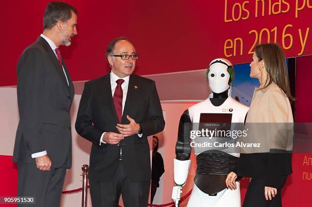 King Felipe VI of Spain and Queen Letizia of Spain inaugurate FITUR International Tourism Fair 2018 at Ifema on January 17, 2018 in Madrid, Spain.