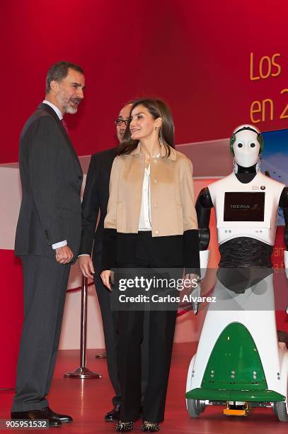 King Felipe VI of Spain and Queen Letizia of Spain inaugurate FITUR International Tourism Fair 2018 at Ifema on January 17, 2018 in Madrid, Spain.