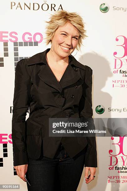 Australian singer Melinda Schneider poses during the VIP Launch Party for 'Magazines Go Live' as part of the 30 Days of Fashion at the Royal Hall of...