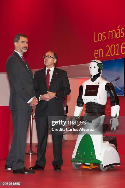 King Felipe VI of Spain inaugurates FITUR International Tourism Fair 2018 at Ifema on January 17, 2018 in Madrid, Spain.