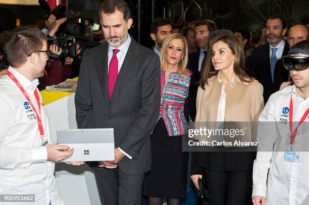 King Felipe VI of Spain and Queen Letizia of Spain inaugurate FITUR International Tourism Fair 2018 at Ifema on January 17, 2018 in Madrid, Spain.