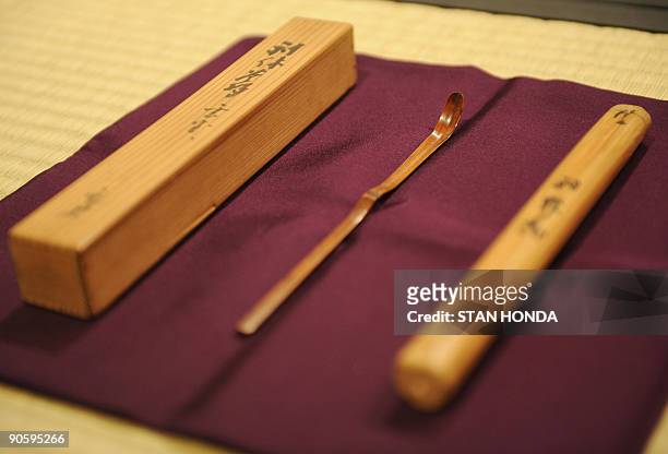 By Sebastian Smith, Lifestyle-US-art-auction A bamboo tea scoop named "Ima no kokoro" , Japan, Momoyama Period , by Sen No Rikyu with two cases...