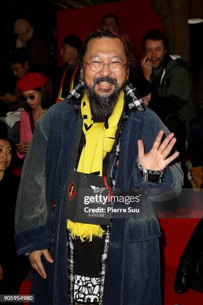 Takashi Murakami attends the Off/White Menswear Fall/Winter 2018-2019 show as part of Paris Fashion Week on January 17, 2018 in Paris, France.