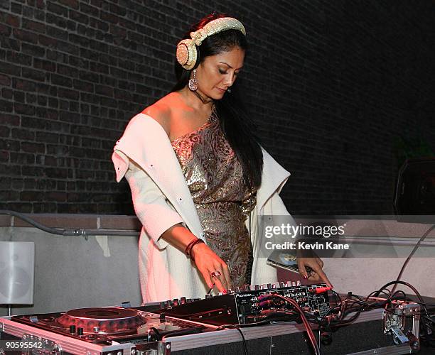 Donna D'Cruz entertains guests during the celebration of Fashion's Night Out at PORTS 1961 on September 10, 2009 in New York City.