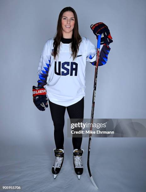 Hilary Knight of the United States Women's Hockey Team poses for a portrait on January 16, 2018 in Wesley Chapel, Florida.