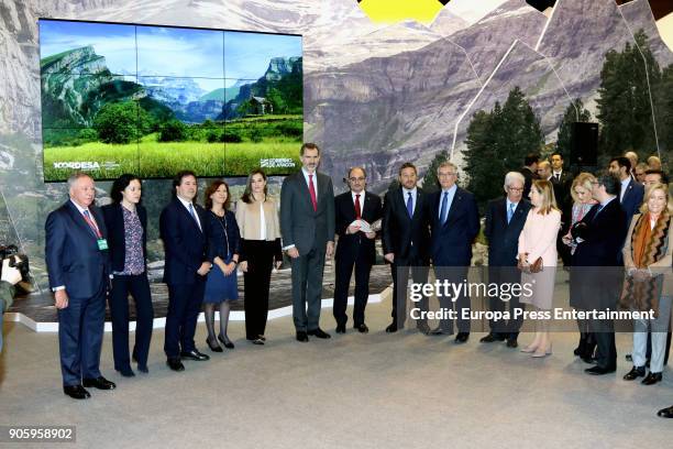 King Felipe VI of Spain and Queen Letizia of Spain attend FITUR International Tourism Fair opening at Ifema on January 17, 2018 in Madrid, Spain.
