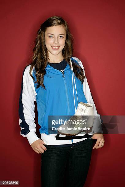 Figure Skater Ashley Wagner poses for a portrait during Day Two of the 2010 U.S. Olympic Team Media Summit at the Palmer House Hilton on September...